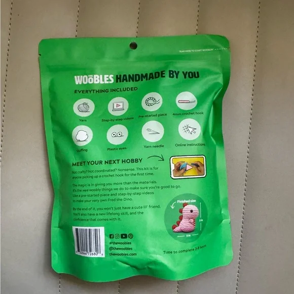 Crochet Kit - Pink Dinosaur - Picture 2 of 2